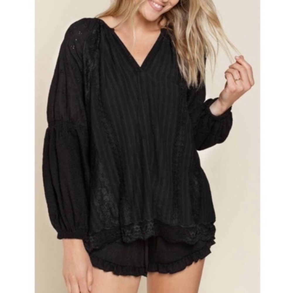 POL Cotton Lace Eyelet Blouse Size Small BRAND NEW - Picture 9 of 12